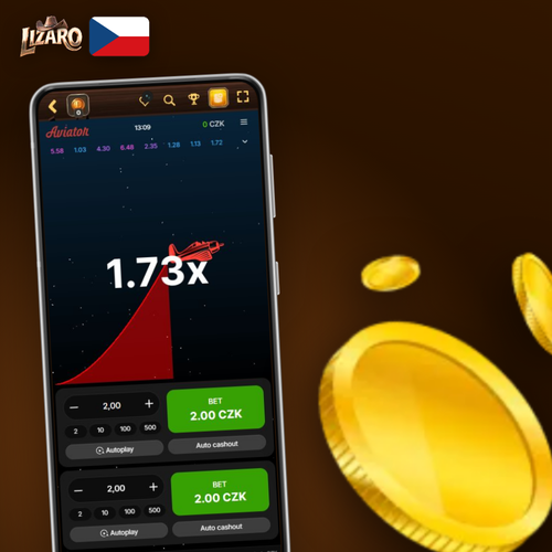 Lizaro Casino Aviator – letadlo stoupá po křivce multiplikátoru v crash hře Spribe
