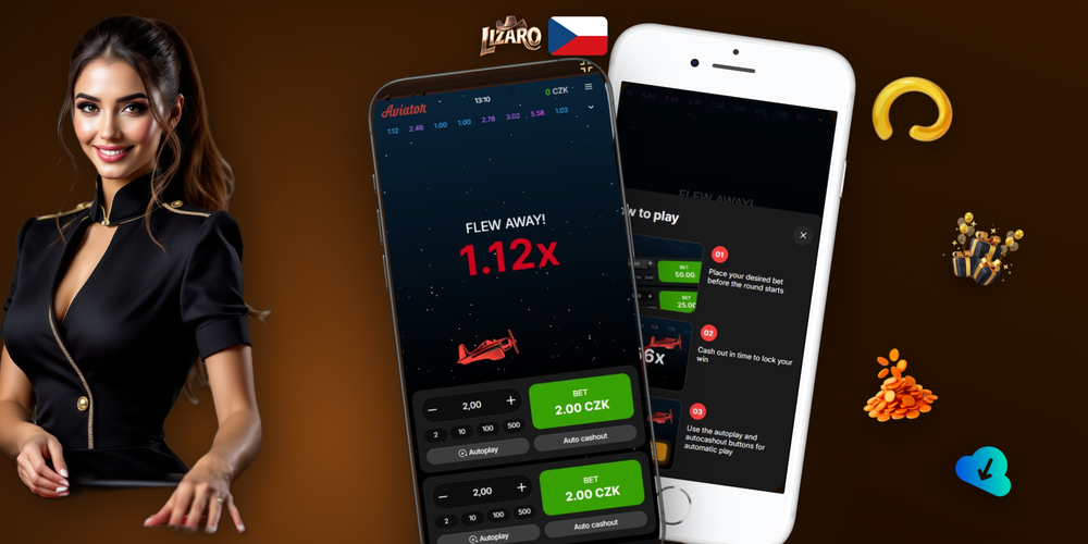 Herní rozhraní Aviator online v Lizaro Casino s hodnotou 2,47x a tlačítkem Cash Out