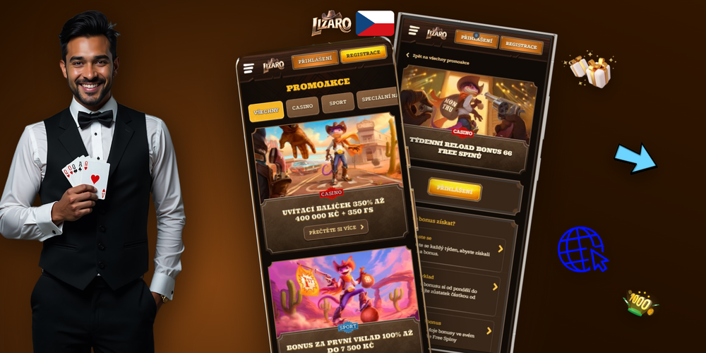 Přehled bonusových podmínek Lizaro Casino — mince, procenta a klíčové informace na jednom místě
