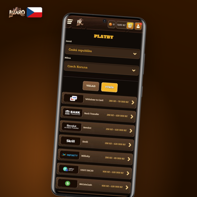 E-peněženky Skrill Neteller MiFinity pro výběr výhry v Lizaro Casino do 24 hodin