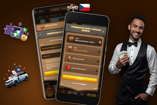 Štít s dvoufaktorovým ověřením na mobilu chrání váš účet v Lizaro Casino